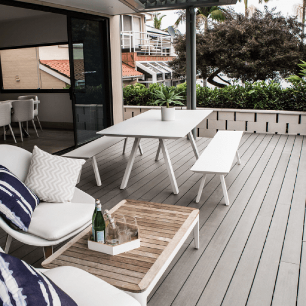 Silver Poolside Deck decking composite timber grey sydney 1decks nsw alfresco entertaining